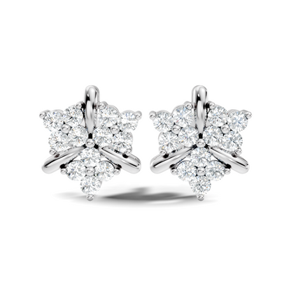 Round Cut Natural & Lab Grown Diamond 14k Solid Gold Stunning Studs Diamond Earrings - HIGHCARAT DIAMONDS