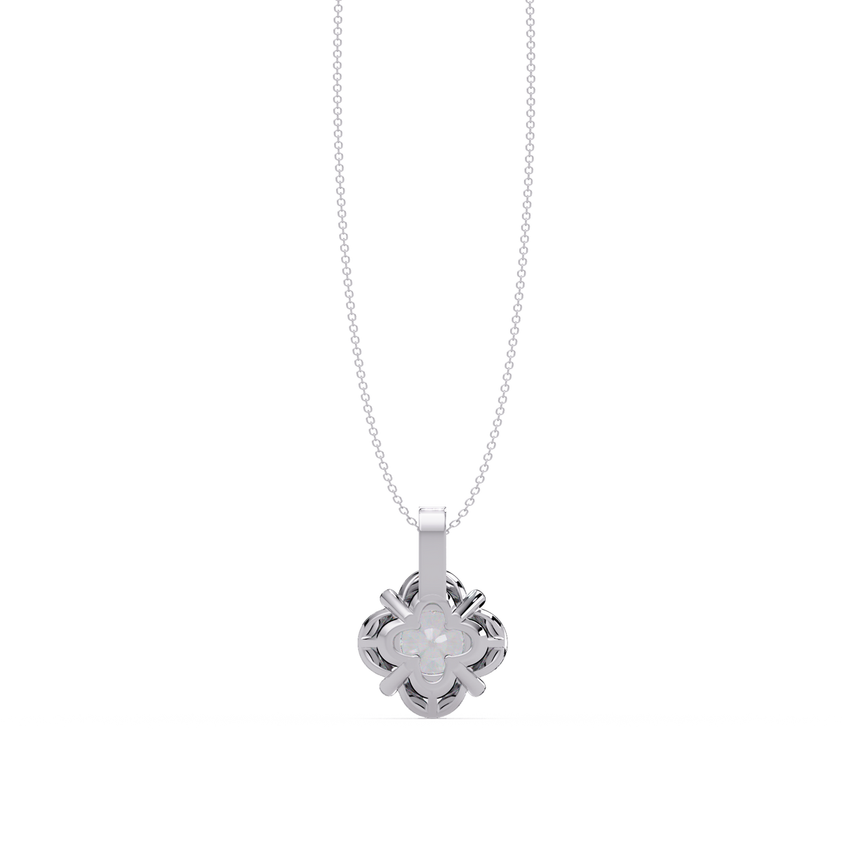 Round Lab Grown Diamond Floral Frame Pendant - HIGHCARAT DIAMONDS