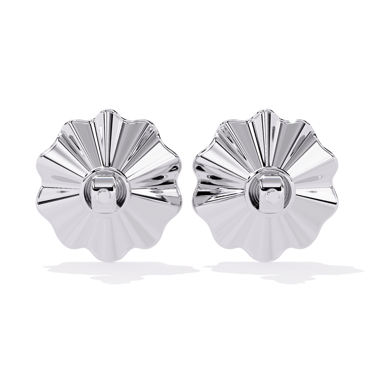 Round Lab Grown Diamond Floral Stud Earring - HIGHCARAT DIAMONDS