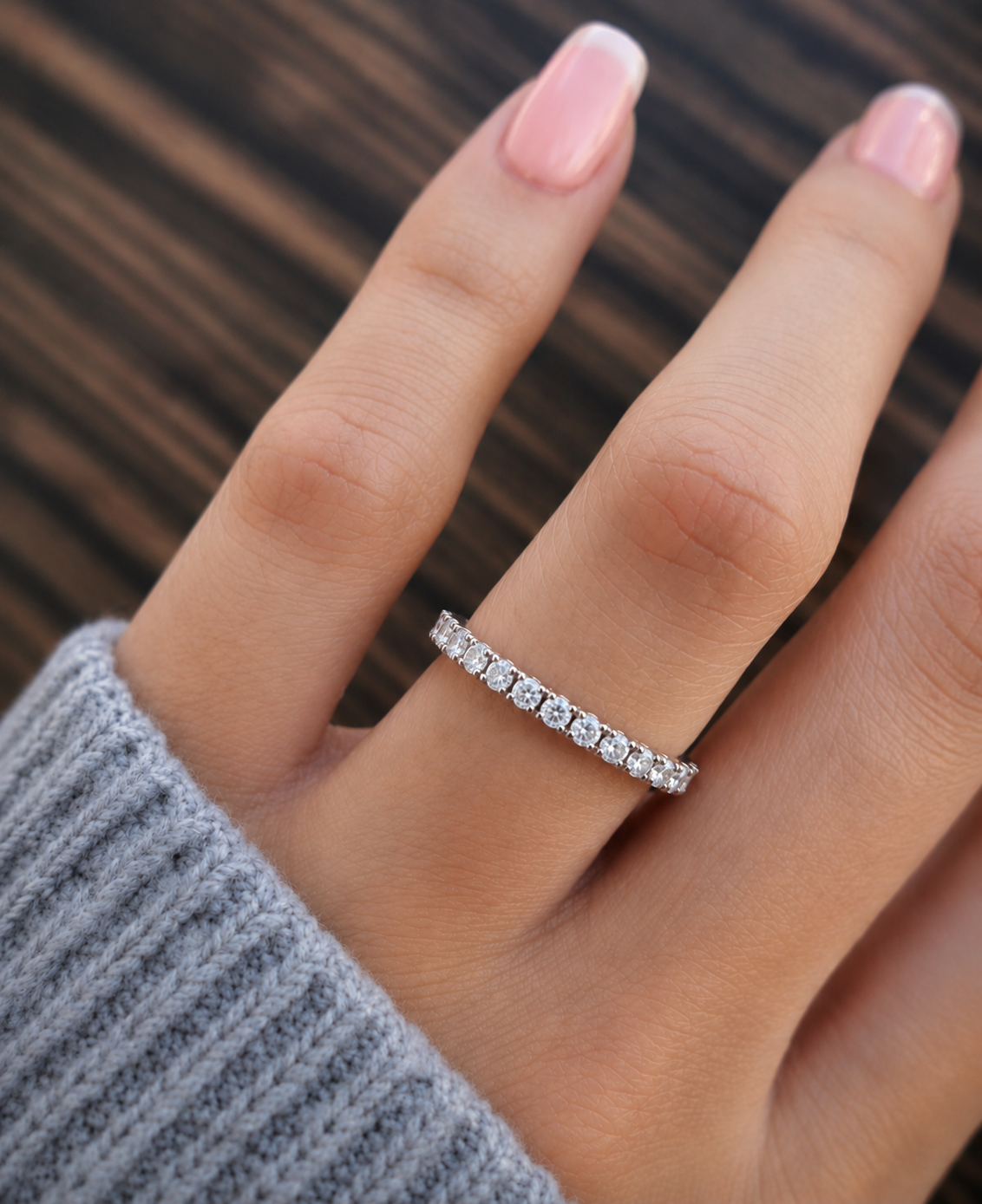 Full Eternity Wedding Band With Round Labgrown Diamonds Classic And Timeless Design - HIGHCARAT DIAMONDS