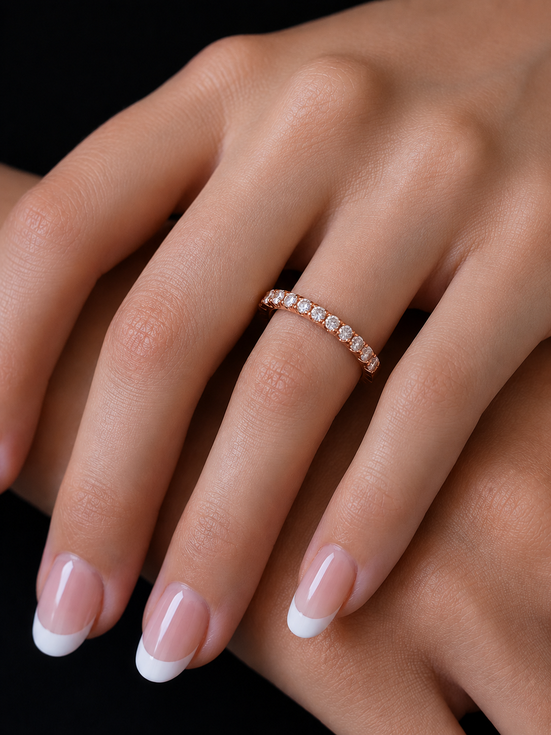 Round Cut Top Grade Lab Grown Diamond Elegant  Half Eternity 18k Solid Yellow Gold  Dainty Handmade Wedding Band - HIGHCARAT DIAMONDS #wearthelook