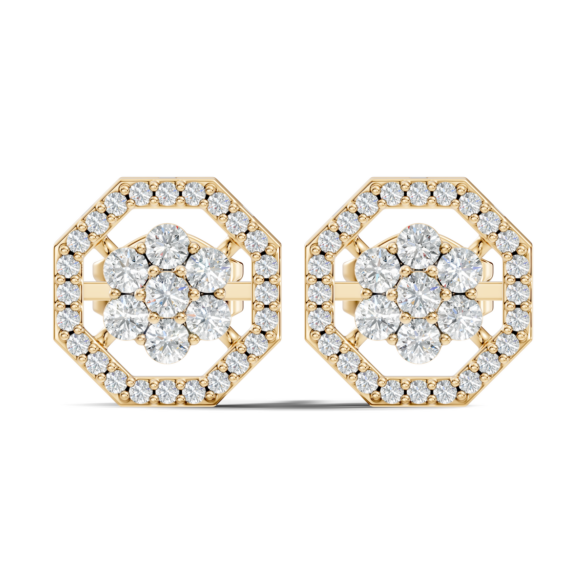 Sparkling 14K White Gold Round Diamond Studs For Her Colorless & Affordable - HIGHCARAT DIAMONDS