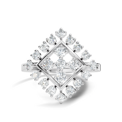 Round Cut Lab Grown & Natural Diamond Vintage Delicate Cluster Statement Dainty Ring For Women's - HIGHCARAT DIAMONDS