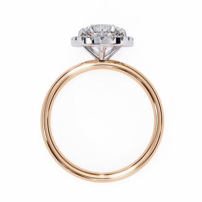 Round Cut Lab Grown Diamond Halo Style Ring in 14K Solid Gold   Vintage Design Perfect Anniversary Gift - HIGHCARAT DIAMONDS
