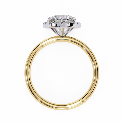 Round Cut Lab Grown Diamond Halo Style Ring in 14K Solid Gold   Vintage Design Perfect Anniversary Gift - HIGHCARAT DIAMONDS
