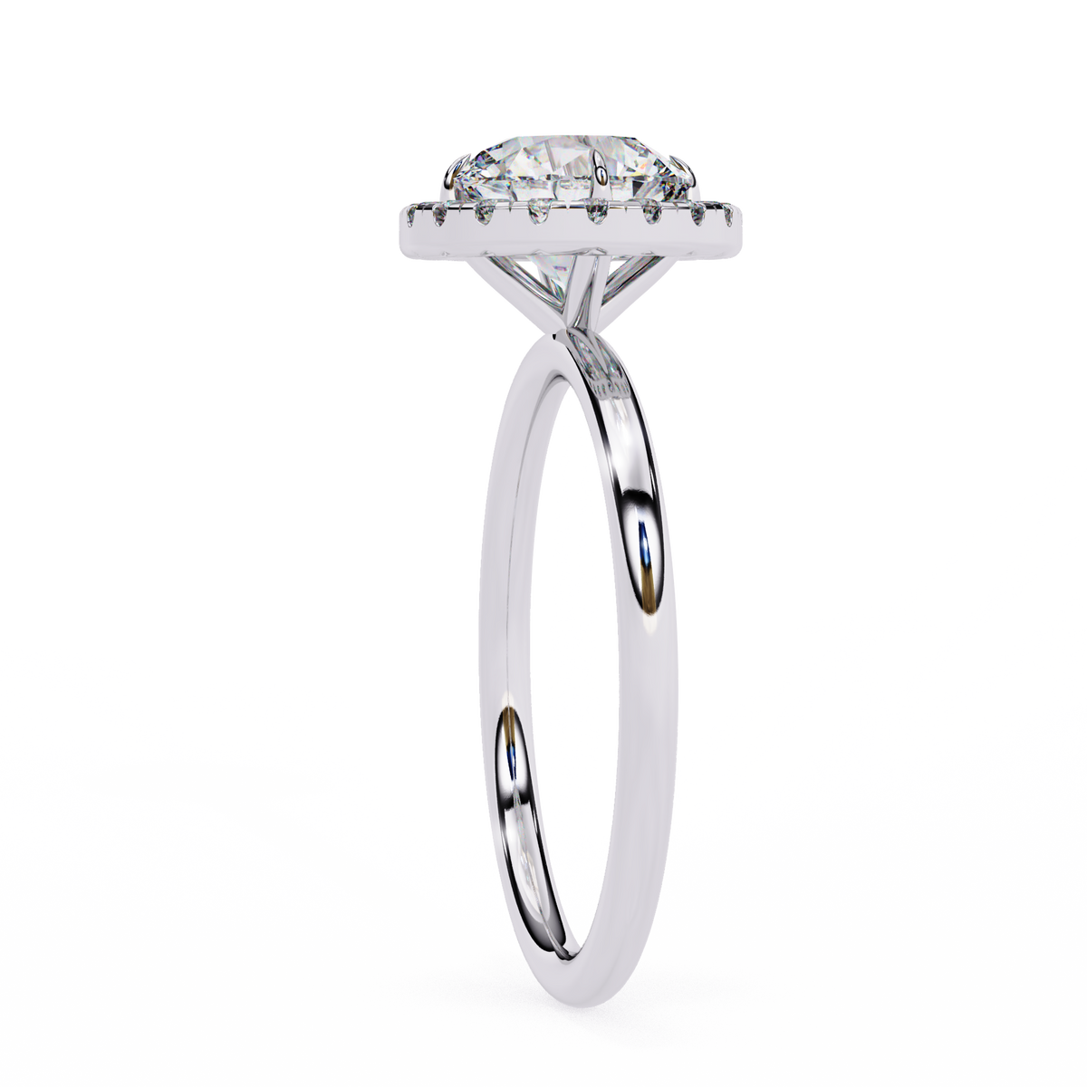 Round Cut Lab Grown Diamond Halo Style Ring in 14K Solid Gold   Vintage Design Perfect Anniversary Gift - HIGHCARAT DIAMONDS