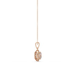 Round Lab Grown Diamond Halo Solitaire Pendant - HIGHCARAT DIAMONDS