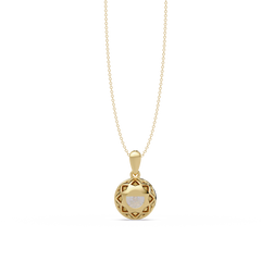 Round Lab Grown Diamond Halo Solitaire Pendant - HIGHCARAT DIAMONDS