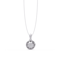 Round Lab Grown Diamond Halo Solitaire Pendant - HIGHCARAT DIAMONDS