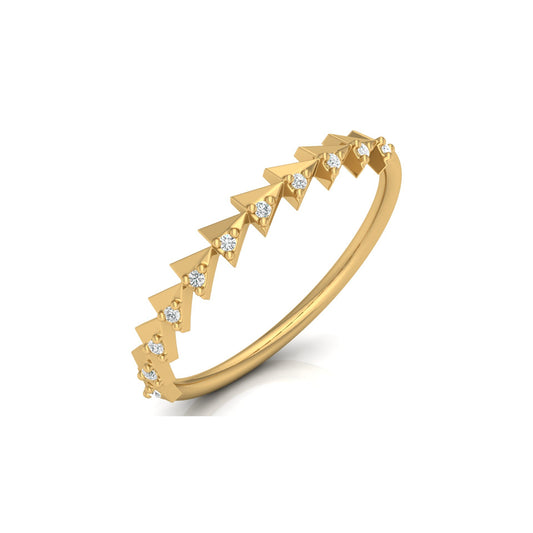 Minimalist Round Cut  Handmade Half Eternity Band Ring Gold labgrown diamond Ecofriendly Band Ring - HIGHCARAT DIAMONDS