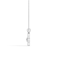 Modern infinity pendant necklace with round brilliant diamonds