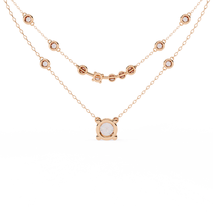 Everyday layered lab grown diamond necklace for women