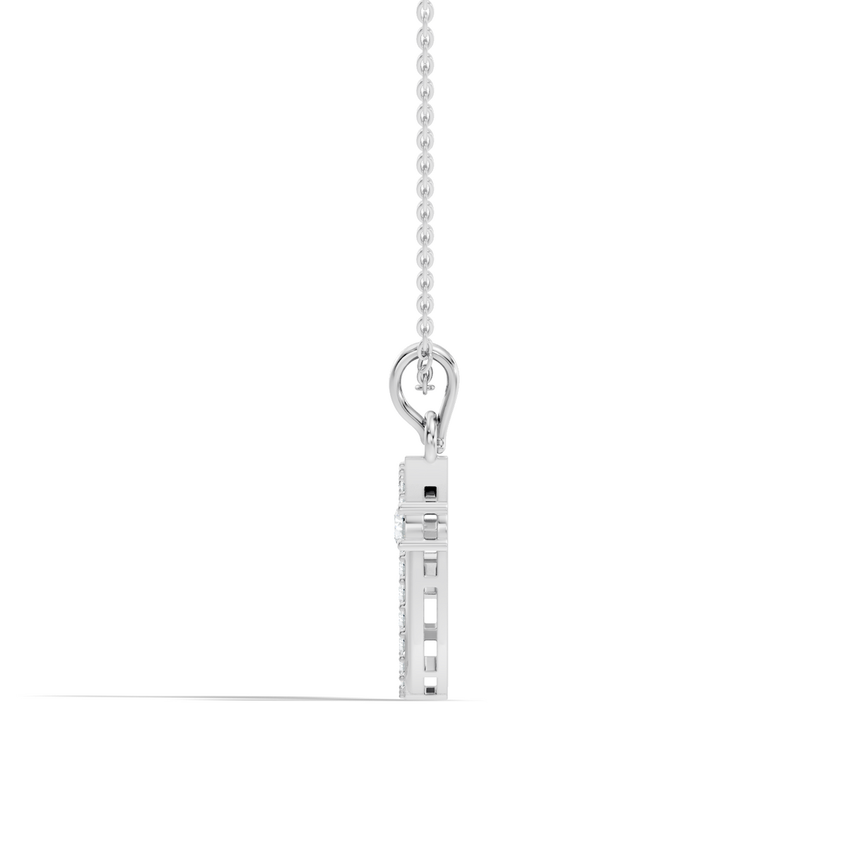 Minimal initial V pendant necklace with fine chain