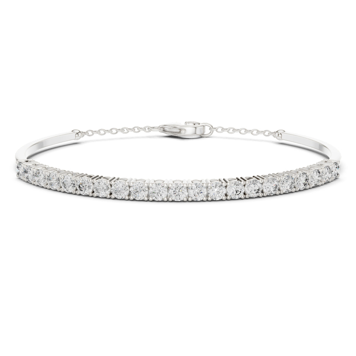 White Colorless 2.31Ct Round Cut Diamond Vintage Art Deco Cluster Handmade Party Wear Charm Bracelet Gift For Her - HIGHCARAT DIAMONDS