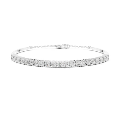 White Colorless 2.31Ct Round Cut Diamond Vintage Art Deco Cluster Handmade Party Wear Charm Bracelet Gift For Her - HIGHCARAT DIAMONDS