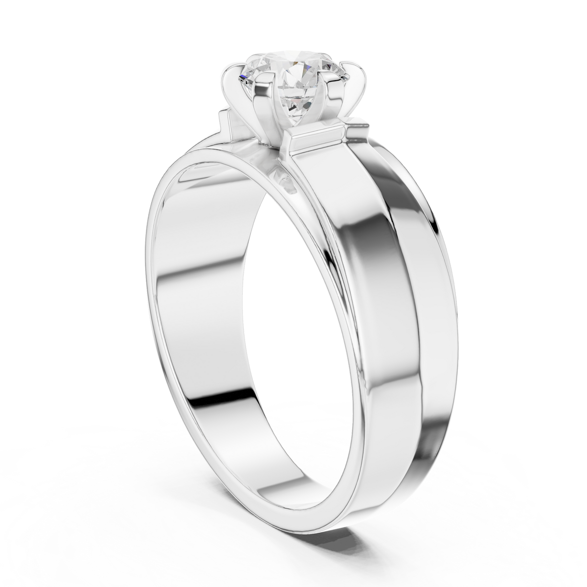 10k Solid Yellow Gold Round Shape Lab Grown Diamond Esthetical Sparkling Daily Wear Men's Diamond Ring - HIGHCARAT DIAMONDS