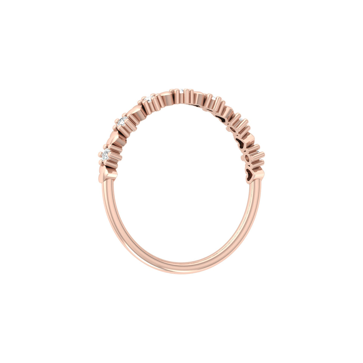 Elegant Round Diamond Eternity Multi-Heart Love Band Ring Minimalist Dainty Stacking Ring Gift for Her - HIGHCARAT DIAMONDS