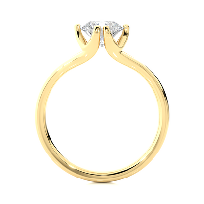 Minimal round lab grown diamond engagement ring with polished band