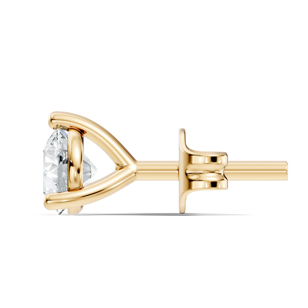 Round Lab Grown Diamond Solitaire Stud Earring - HIGHCARAT DIAMONDS
