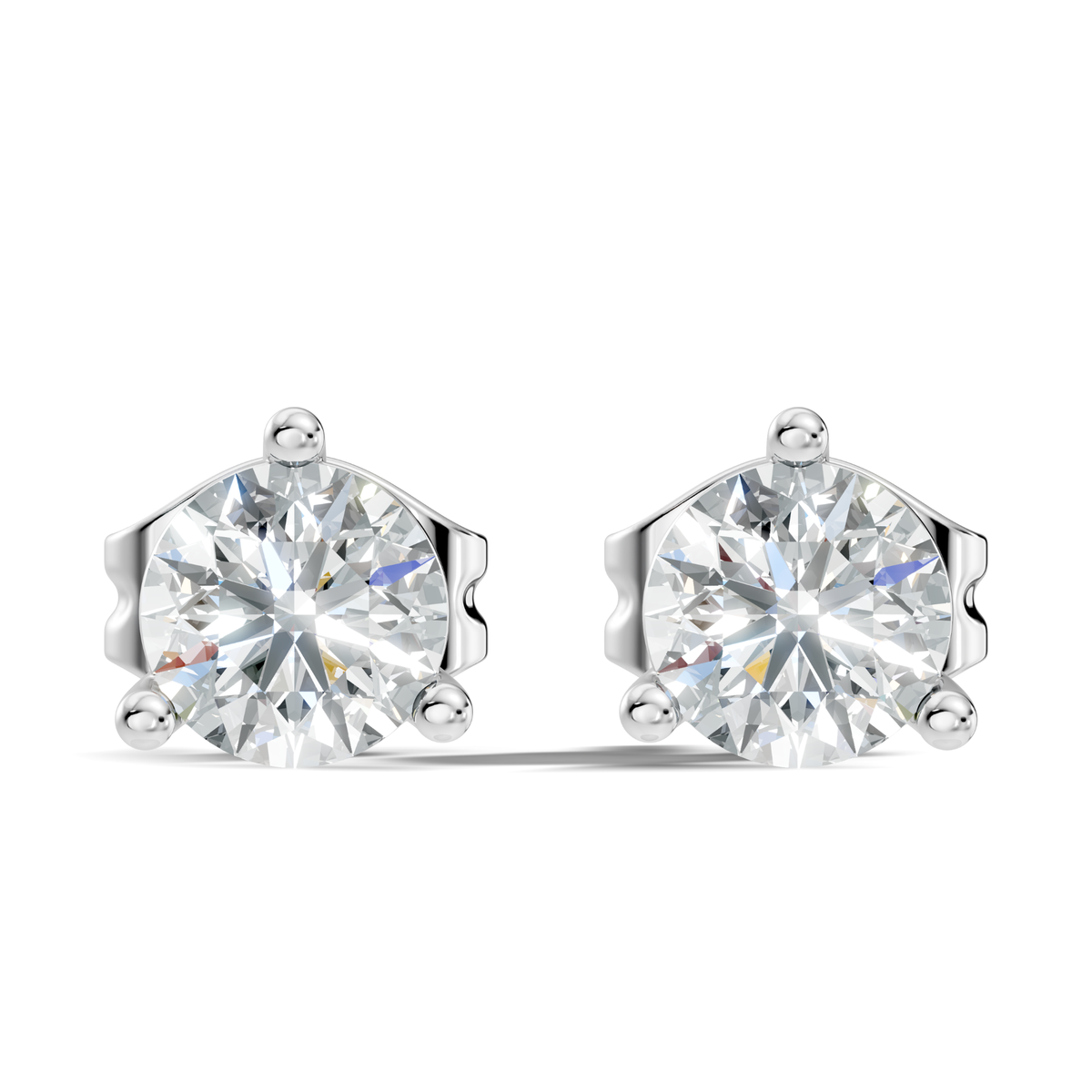 Round Lab Grown Diamond Solitaire Stud Earring - HIGHCARAT DIAMONDS