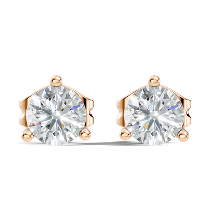 Round Lab Grown Diamond Solitaire Stud Earring - HIGHCARAT DIAMONDS