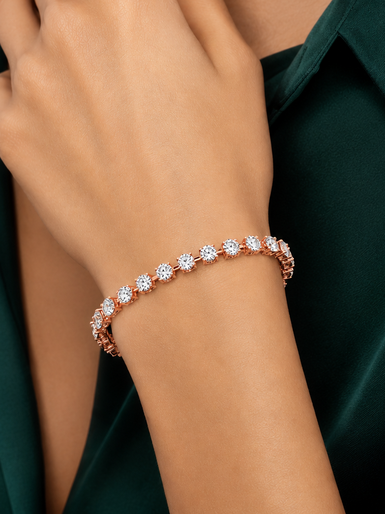 Round Lab Grown Diamond Tennis Bracelet