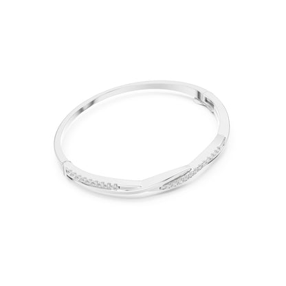 Round Cut Diamond Vintage Elegant Delicate Twisted Stunning 10k Solid Yellow Gold Daily Wear Bangle Bracelet For Women's - HIGHCARAT DIAMONDS