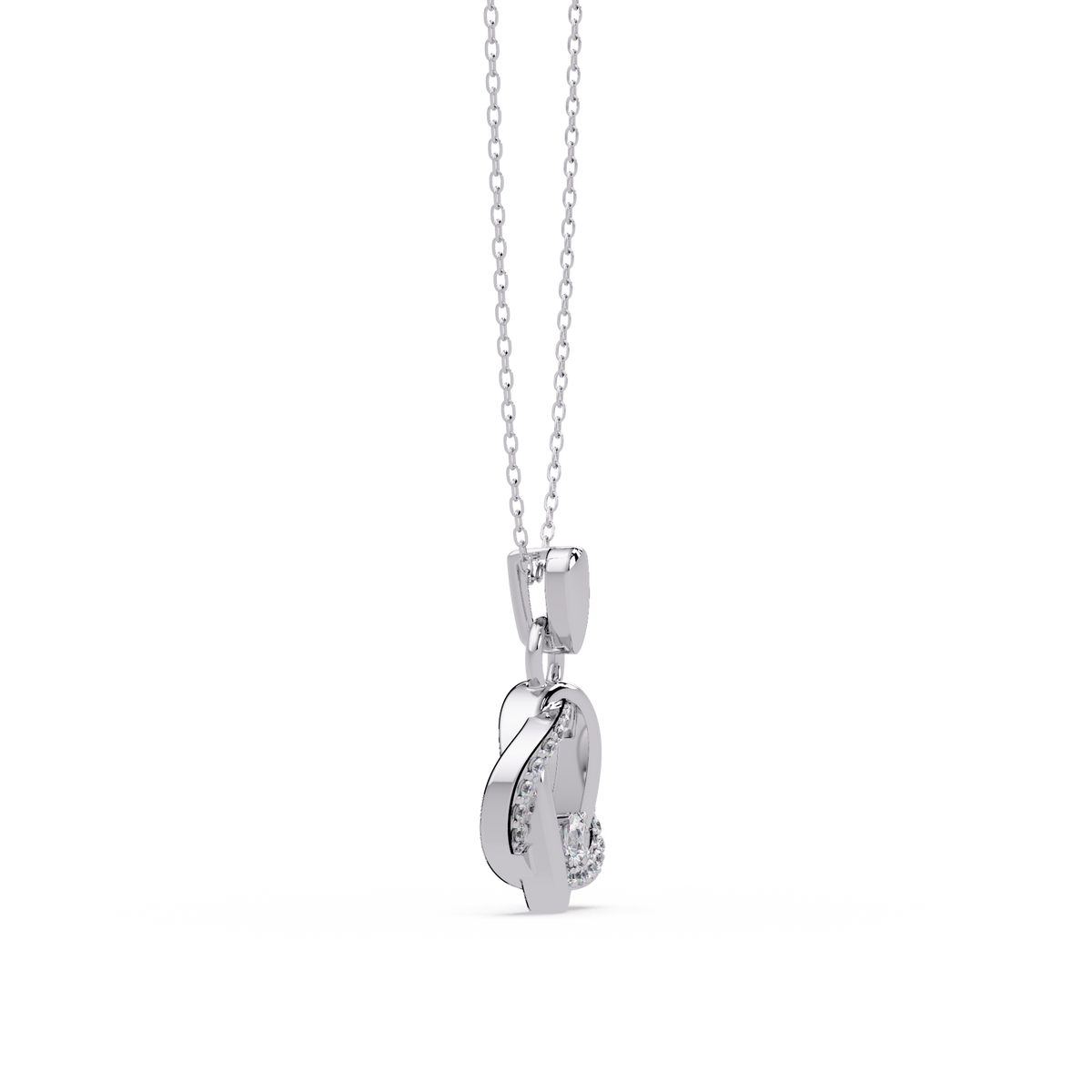 Round Lab Grown Diamond Twisted Circle Pendant - HIGHCARAT DIAMONDS