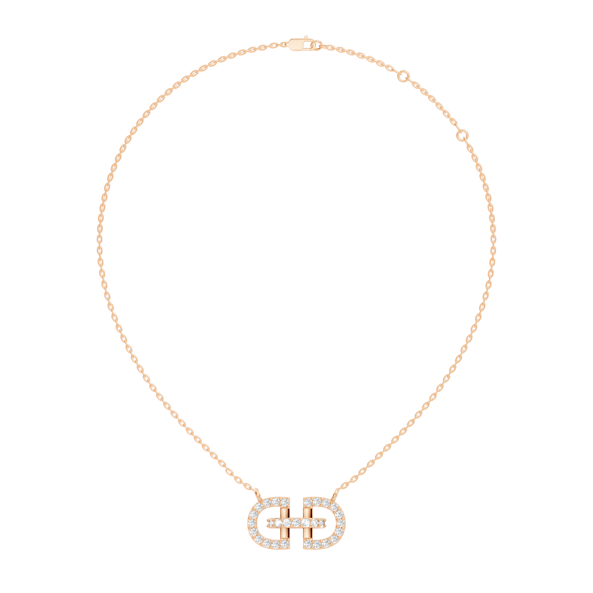 Elegant Interlocking Round Diamond Pendant in 14K Yellow Gold Stylish Jewelry - HIGHCARAT DIAMONDS
