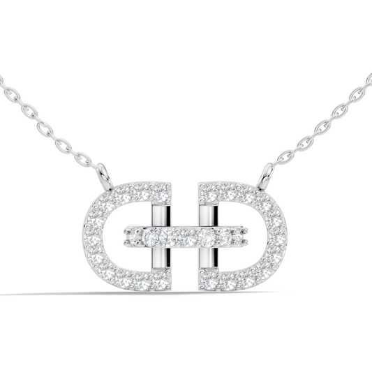 Elegant Interlocking Round Diamond Pendant in 14K Yellow Gold Stylish Jewelry - HIGHCARAT DIAMONDS
