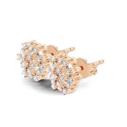 Elegant Vintage Round Diamond  Stud Earrings In 14K Gold Perfect Gift for Her - HIGHCARAT DIAMONDS