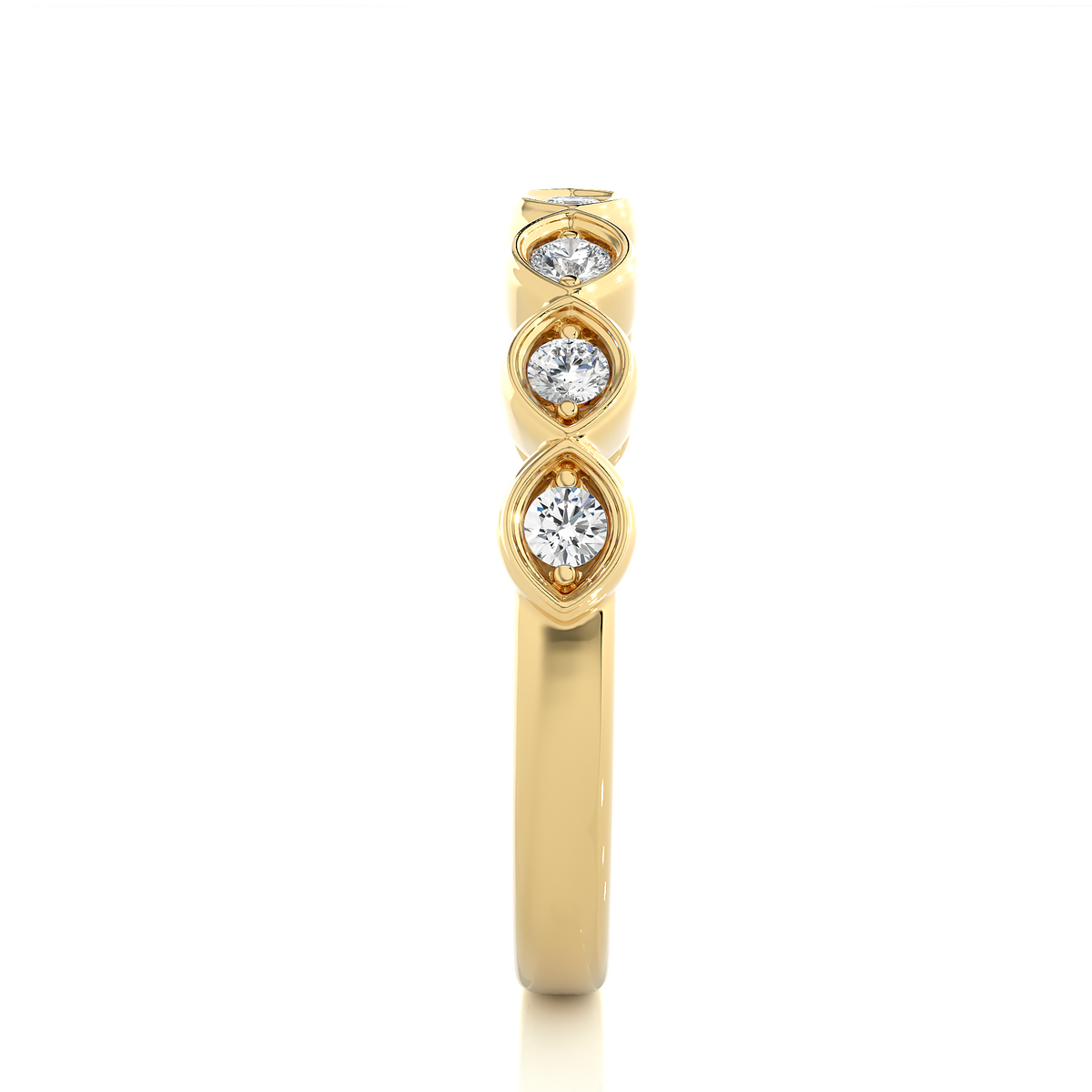 Round Lab-Grown Diamond Wedding Band Stunning Bezel Set Band For Women's In 18KT Solid Gold - HIGHCARAT DIAMONDS