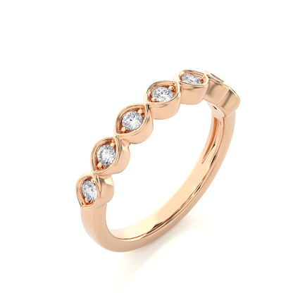 Round Lab-Grown Diamond Wedding Band Stunning Bezel Set Band For Women's In 18KT Solid Gold - HIGHCARAT DIAMONDS