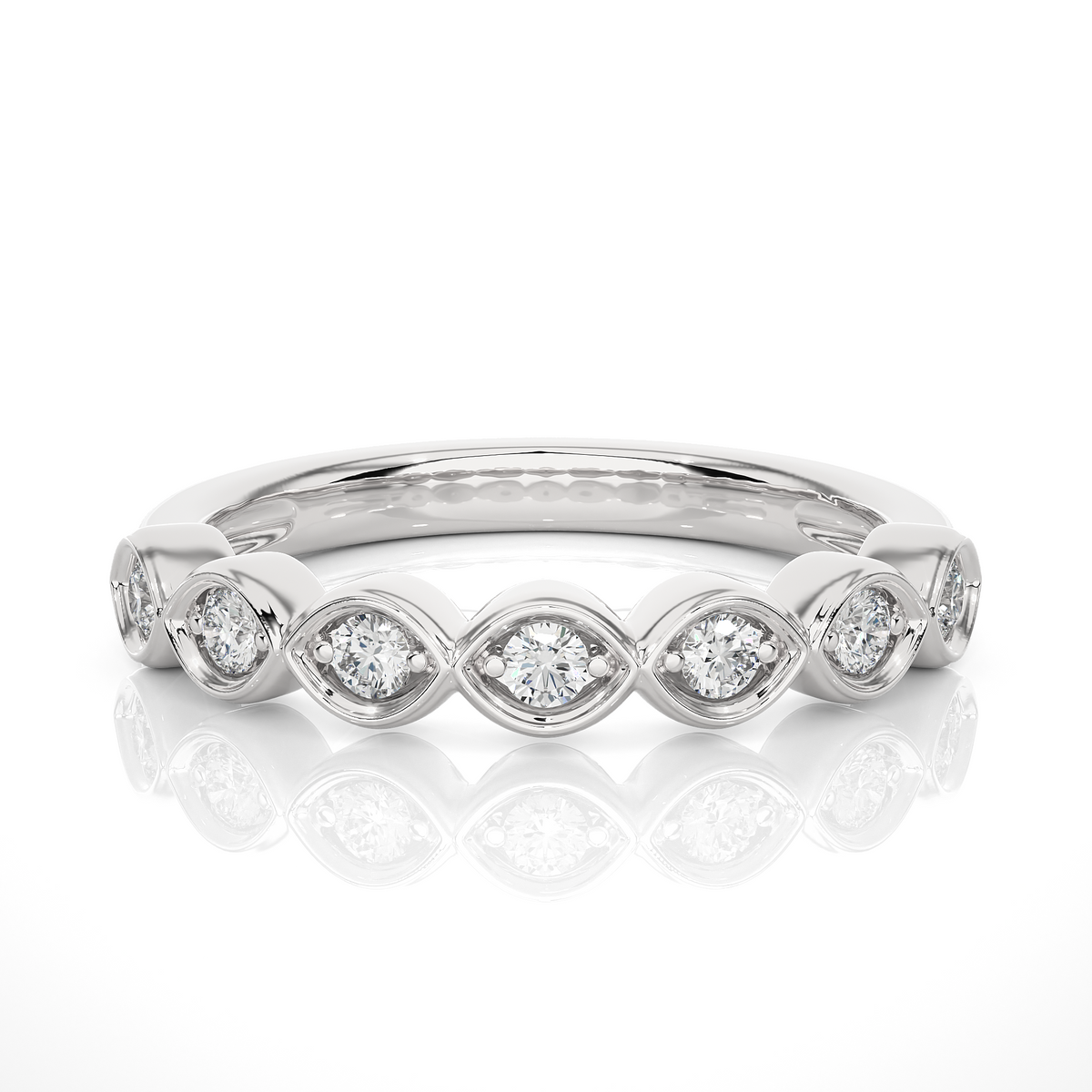 Round Lab-Grown Diamond Wedding Band Stunning Bezel Set Band For Women's In 18KT Solid Gold - HIGHCARAT DIAMONDS