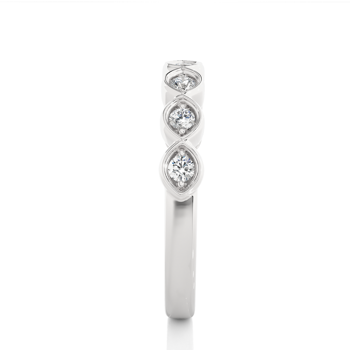 Round Lab-Grown Diamond Wedding Band Stunning Bezel Set Band For Women's In 18KT Solid Gold - HIGHCARAT DIAMONDS