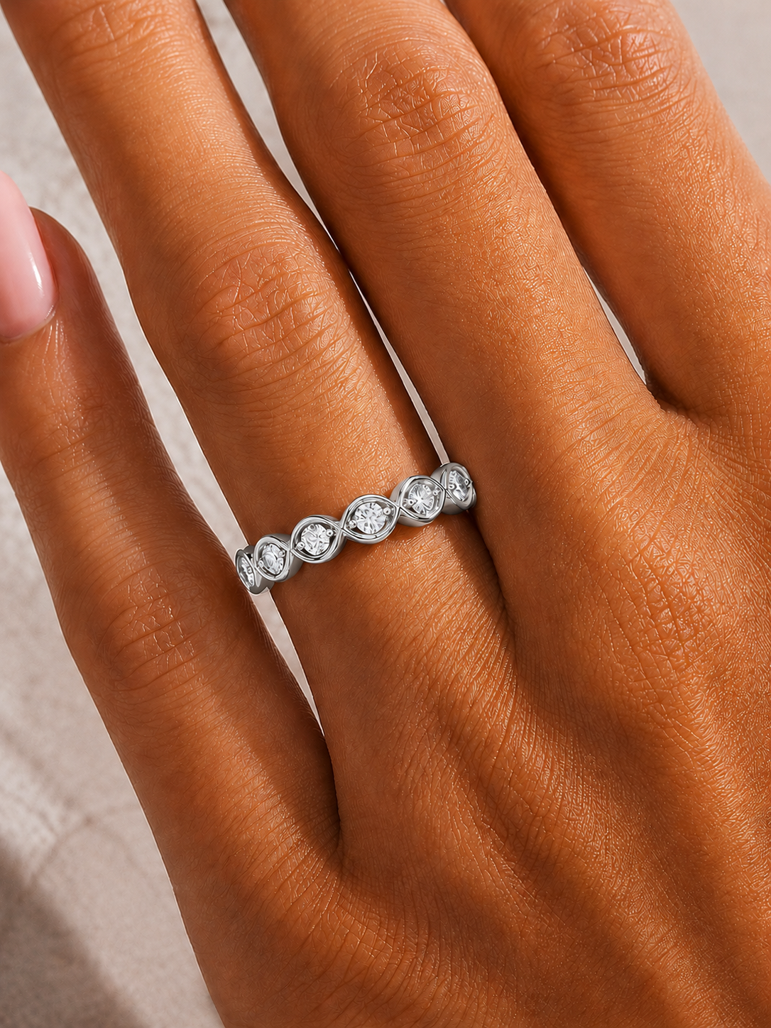 Round Lab-Grown Diamond Wedding Band Stunning Bezel Set Band For Women's In 18KT Solid Gold - HIGHCARAT DIAMONDS