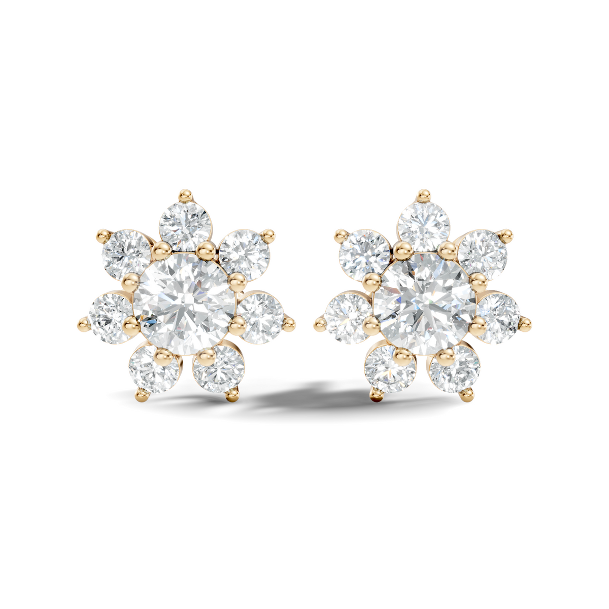Round Cut Diamond Vintage Stacking  Antique Dainty Stud Earring Gift For Women's - HIGHCARAT DIAMONDS