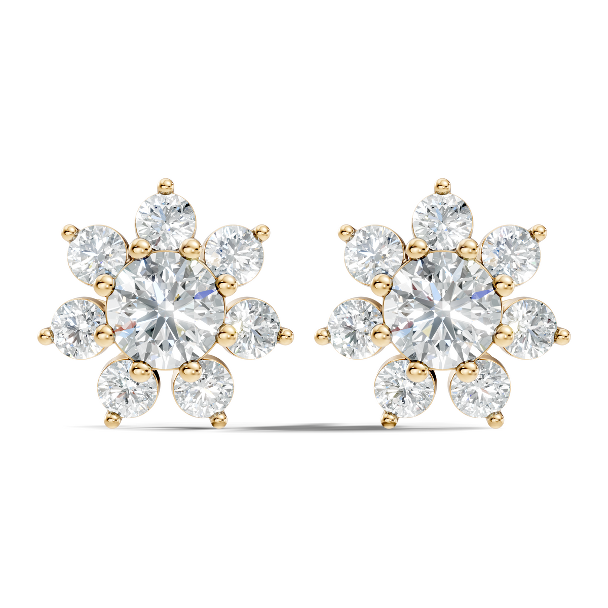 Round Cut Diamond Vintage Stacking  Antique Dainty Stud Earring Gift For Women's - HIGHCARAT DIAMONDS