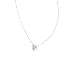 Round Prong Set Lab Grown Diamond Pendant Angled Perspective