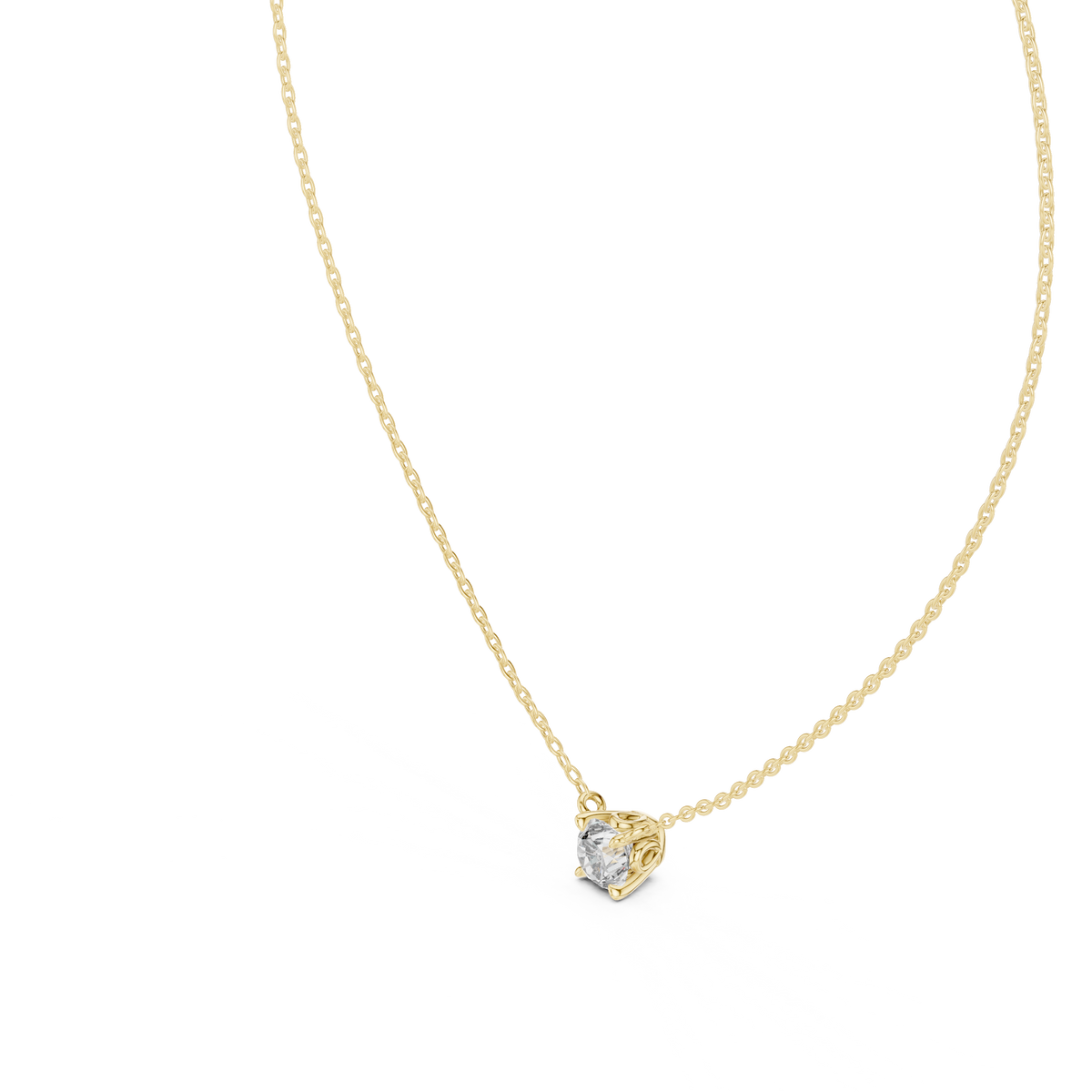 Stunning 10k Solid Yellow Gold Round Shape 0.85 Ct Lab Grown Diamond Pendant For Her - HIGHCARAT DIAMONDS