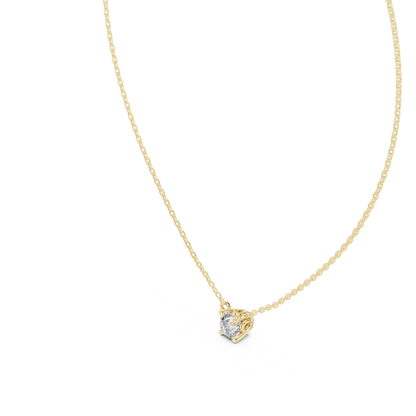Stunning 10k Solid Yellow Gold Round Shape 0.85 Ct Lab Grown Diamond Pendant For Her - HIGHCARAT DIAMONDS