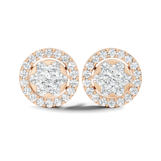 Elegant Tringle Diamond Stud 10k Solid Gold Wedding Wear Diamond Earrings For Her - HIGHCARAT DIAMONDS