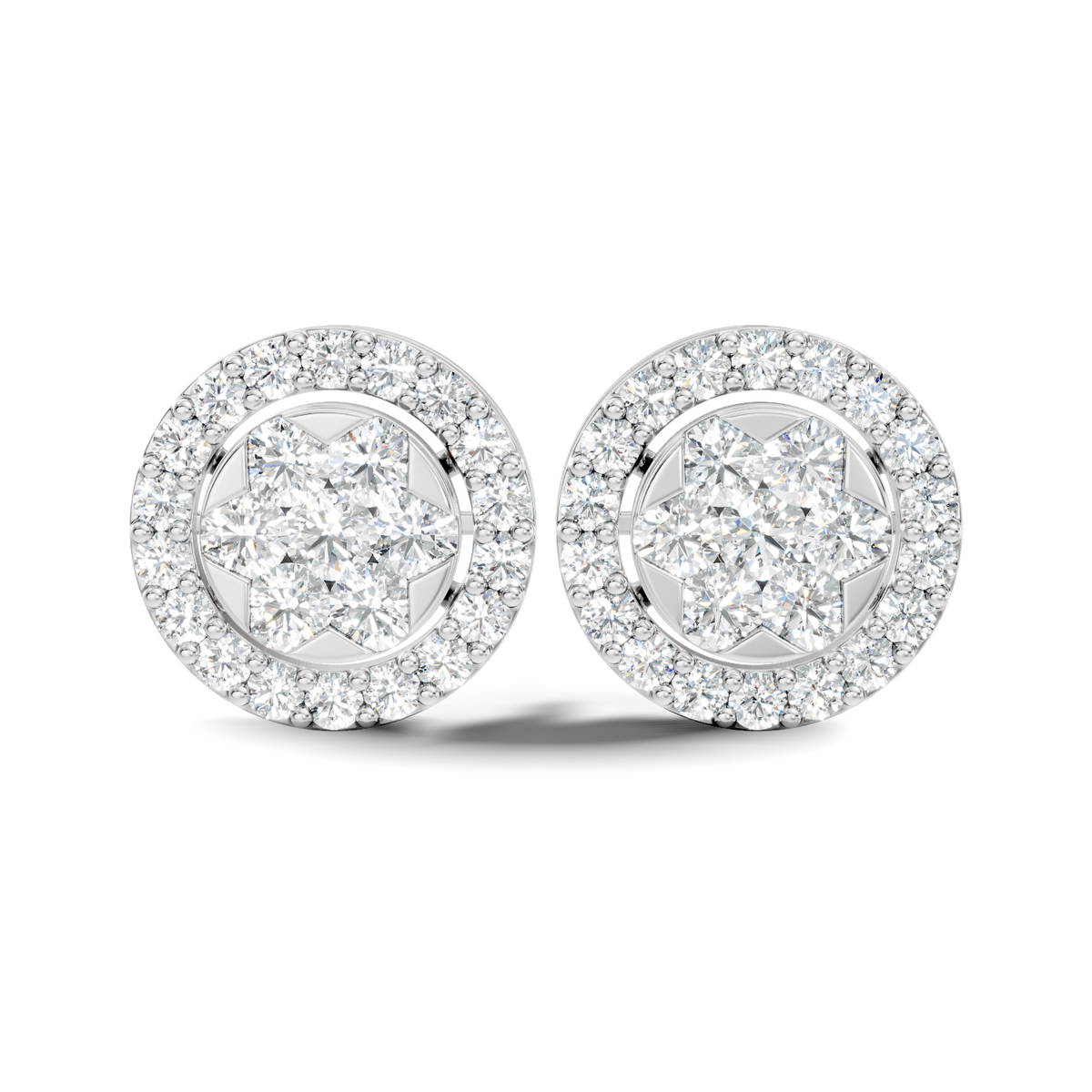 Elegant Tringle Diamond Stud 10k Solid Gold Wedding Wear Diamond Earrings For Her - HIGHCARAT DIAMONDS