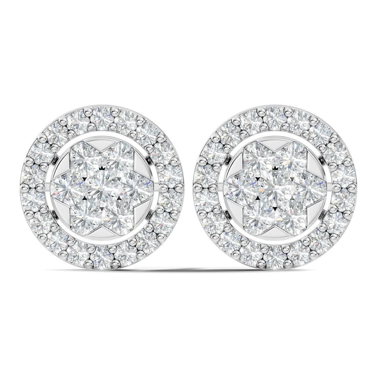 Elegant Tringle Diamond Stud 10k Solid Gold Wedding Wear Diamond Earrings For Her - HIGHCARAT DIAMONDS