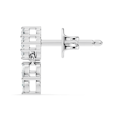 Marquise And Round Shape 10k Solid White Gold Elegance Vintage Classic Diamond Earrings For Women - HIGHCARAT DIAMONDS