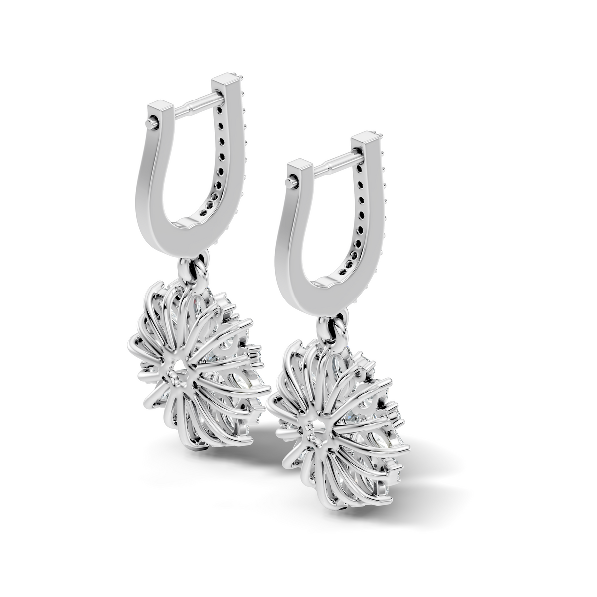 Round & Marquise Shape 2.14 Ct Lab Grown & Natural Diamond Staking Sparkling Diamond Earrings - HIGHCARAT DIAMONDS