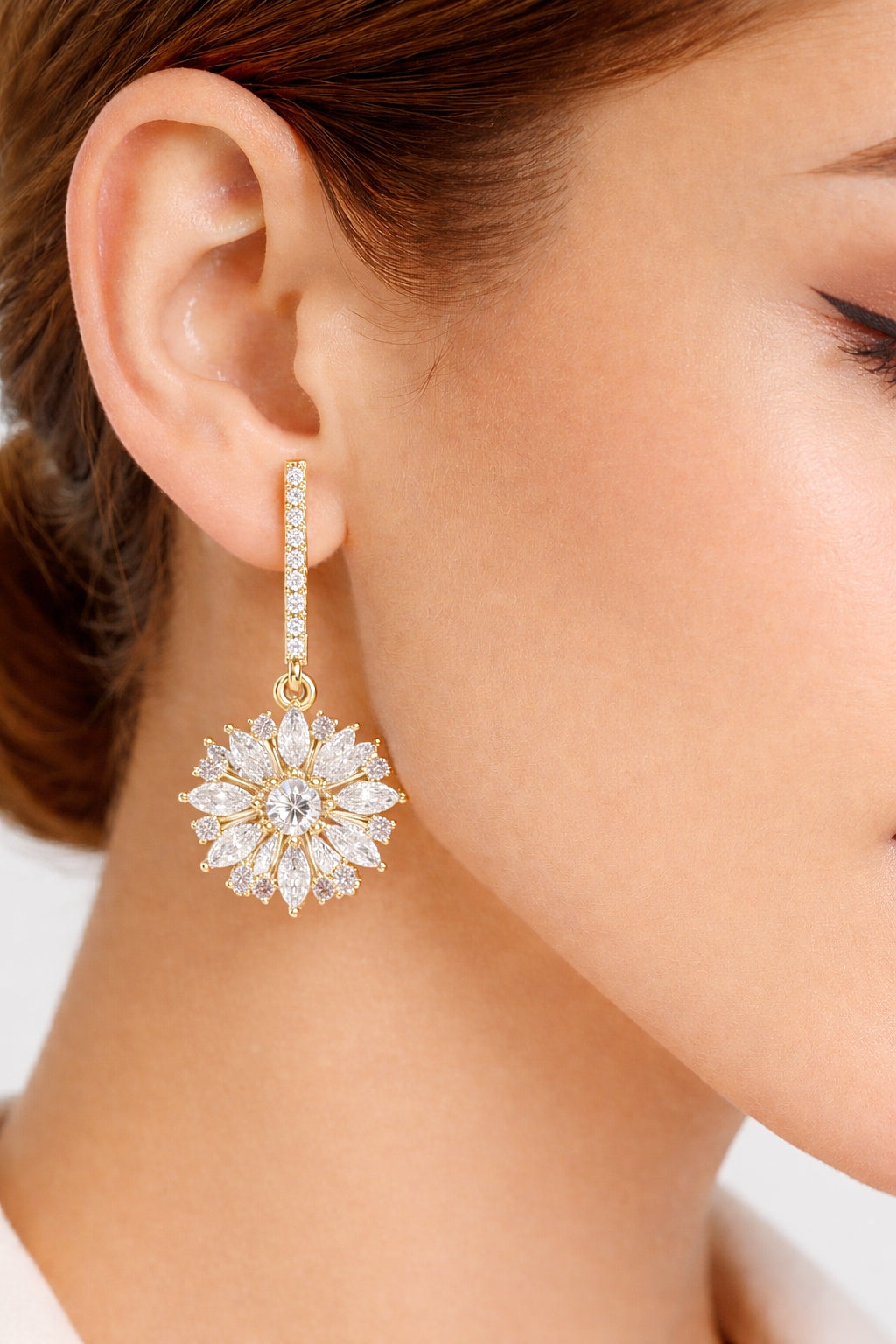 Round & Marquise Shape 2.14 Ct Lab Grown & Natural Diamond Staking Sparkling Diamond Earrings - HIGHCARAT DIAMONDS #wearthelook