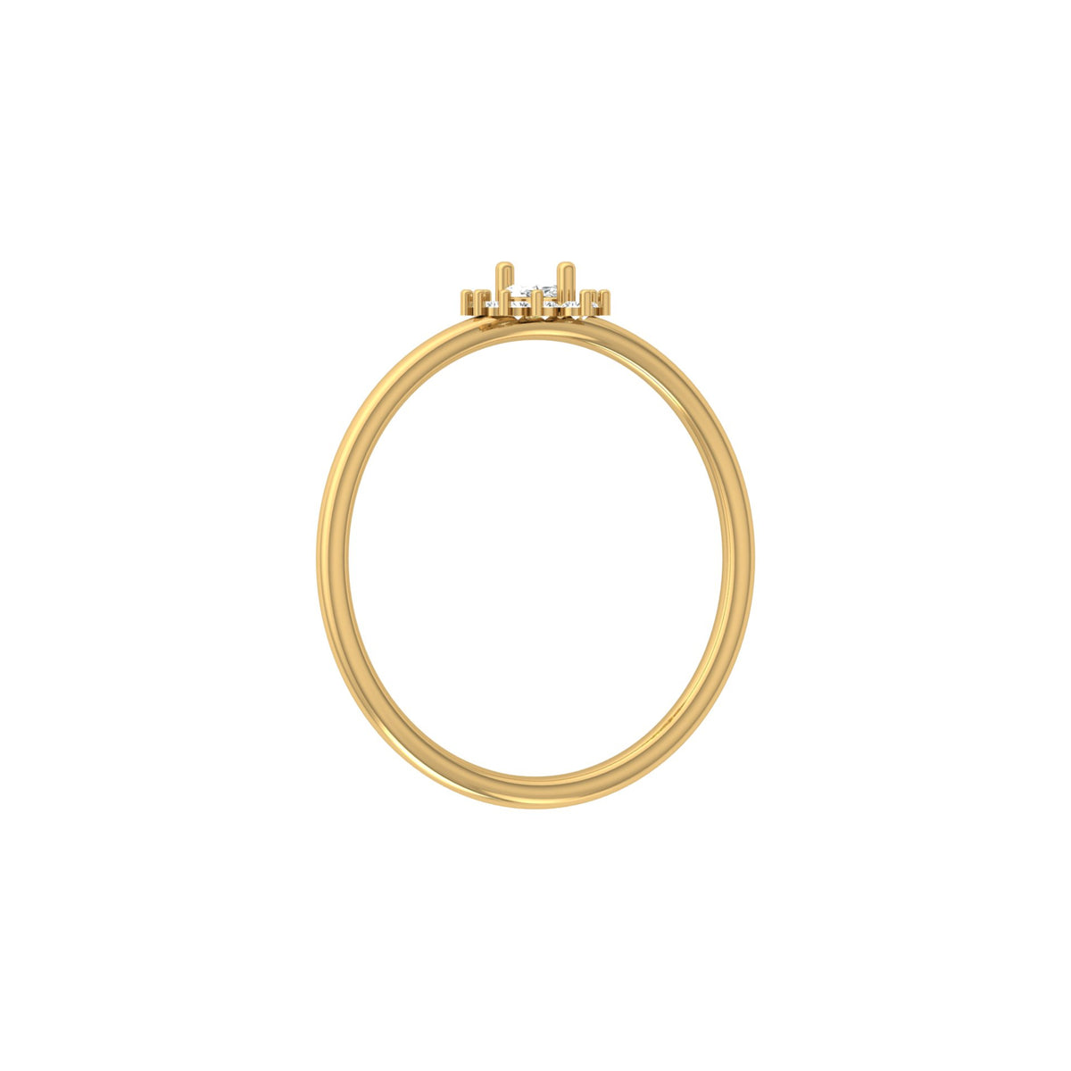 Vintage inspired Round And Marquise Labgrown Diamond Ring in 14K solid gold - HIGHCARAT DIAMONDS