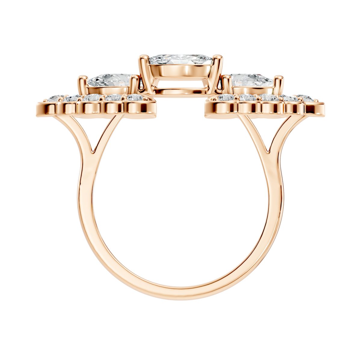 Vintage 2.16Ct Round, Marquise and Pear Cut Diamond Unique Minimalist Dainty Bridesmaid Ring For Women's - HIGHCARAT DIAMONDS