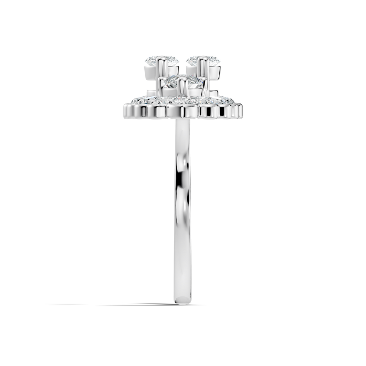 Vintage 2.16Ct Round, Marquise and Pear Cut Diamond Unique Minimalist Dainty Bridesmaid Ring For Women's - HIGHCARAT DIAMONDS